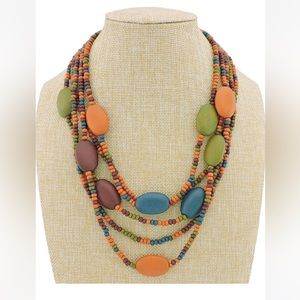 Multi color bead necklace